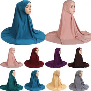 Abbigliamento etnico Donne musulmane Sciarpa Hijab Islamico Sopra la testa Lunga Amira Preghiera Khimar Foulard Turbante Arabo Hijab Cappello 90 80 cm