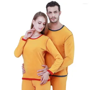 Men's Thermal Underwear Men Thickened With Velvet Women Long Johns Suits Young Couple Warm Middle-aged And Elderly