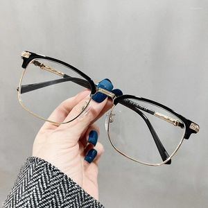 Sunglasses Frames High Quality Glasses Women Rectangle Shape Blue Light Blocking Men Semi-rimless Eyeglass