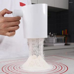 Bakningsverktyg kök bakverk tårta verktyg islag sockerpulver mjöl sifter skärm kopp format rostfritt stål handhållare 1liter elektrisk sikt