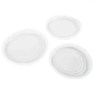 Dinnerware 3pcs Mixing Bowl Lid Plastic Cover Kitchen Anti Overflow