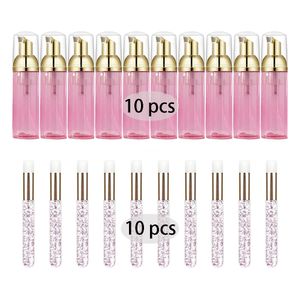 20Pc Grafting Eyelash Cleaning Brush Set with 60ML Empty Foam Bottle Shampoo Nose Care Makeup Tool 240131