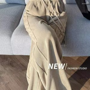 Women's Pants 2024 American Style Plush Autumn And Winter Women Straight Tube Casual Loose Versatile Oversized Wide Leg