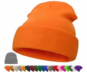 Hats Beanie Plain Knitted Hat Autumn Winter Warm Ski Cuff Cap Wool Blends Soft Slouchy Skull Caps Beanies Men Women3584919