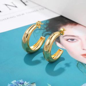 Studörhängen C Luxury Star Studs For Women's Gold Plated Fashion Unique Large Earring Cubic Zirconia Jewelry Gift Wholesale Kae029