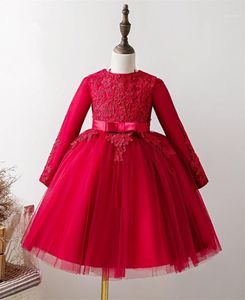 赤ちゃんの赤ちゃんのプリンセスドレス1年生の誕生日Vestido Red Lace Infant Ball Gown Christening Party Dress Newborn Courdes129494527