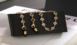 Kryształowe szklanki łańcuch szyi dla kobiet z koralikami Słonia Smyczki Smyczowe okulary Pasku Złoty kolor metalowy linę 9110280