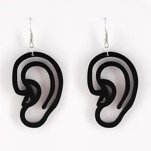 Baumeln Ohrringe Geometrische Ohr Form Acryl Tropfen Für Frauen Mädchen Vintage Schwarz Aushöhlen Ohrring Weibliche Mode-Schmuck Pendents