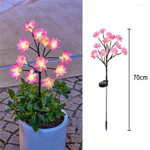 Lampade da giardino impermeabili per esterni con accensione / spegnimento automatico della luce solare della camelia Assemblaggio semplice per la decorazione natalizia del cortile