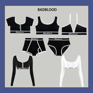 T-shirt das mulheres Badflood 24ss designer Badflood nicho picante menina t-shirt curto suspender colete fitness esportes dança top roupa interior sutiã mulheres tendência