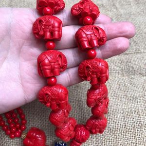 Strand Taiwan Natural Cinnabar Cesarz Red Elephant Bransoletka wiszący szczęśliwy i pomyślny