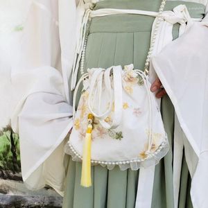 Torby wieczorowe koronkowe elegancka torba na ramię dla kobiet lolita haftowane kwiatowe torebki i torebki perłowe mała mała crossbody
