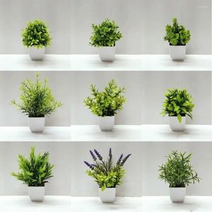 Dekorativa blommor Fake Potted Mini Table Decor Bonsai Ornament False Plants Simulated Tree Pot Home Garden