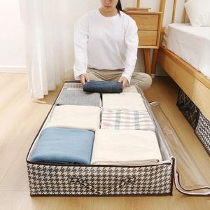Large Bed Bottom Storage Box Foldable Clothing Quilt Storage Bag Household Dust and Moisture Bedroom Toy Sundries Organizing Bag 240129