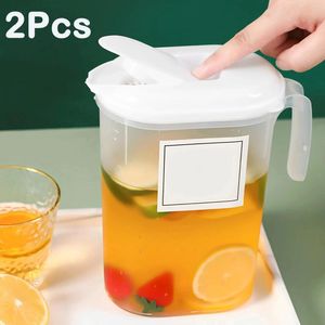 Garrafas de água 2 pçs chaleira fria com tampa de filtro grande capacidade jarro de suco geladeira recipiente de bebida cozinha armazenamento de bebidas reutilizáveis