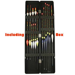 16 pçs/lote incluindo caixa conjunto de flutuadores de pesca bóias bobbers carpa flutuadores de pesca tamanho misto acessórios de pesca caixa de plástico abs 240125