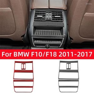 Interior Accessories For BMW 5 Series F10 F18 2011-2024 Carbon Fiber Car Rear Exhaust Vent Decoration Frame Trim Cover Stickers