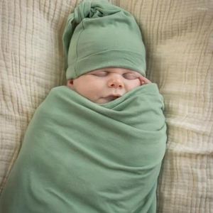 Blankets Born Blanket Hat Hair Band Suit Baby Anti- Wrap Towel Knitting Swaddling