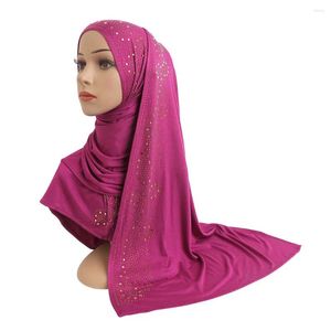 Этническая одежда, женская мода, однотонный блестящий хлопковый шаль со стразами, шарф, зимний блестящий толстый шарф оверсайз, хиджаб, мусульманский Sjaal