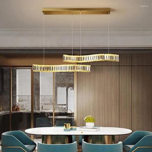 Chandeliers Modern Crystal Chandelier Stainless Steel Gold And Silver Strip S-shaped Hanging Lamp Kitchen Living Room Dining