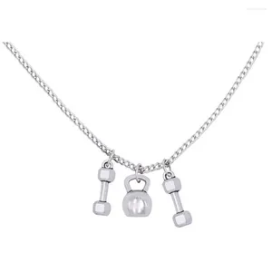 Pendant Necklaces Sports Gym Weight Lifting Kettlebells Barbells Fitness Pendants With Never Give Up Strong Is Beautiful Jewelry