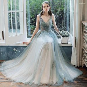 Party Dresses Bridesmaid Dress Long Mismatched Appliques Floor Length Sexy Prom Dreamy Tulle Gown De Noche Vestidos Fiesta