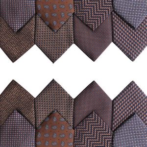 Kawa brązowa męska krawat moda luksusowe krawat biznesowy na koszule garnituru ślubny vintage vintage Paisley Plaid Neck Ties 240122