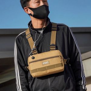 High Quality Waterproof Oxford Chest Packs Unisex Hip-hop Sport Chest Rig Bag Multi-function Tactical Vest Streetwear Backpack 240119