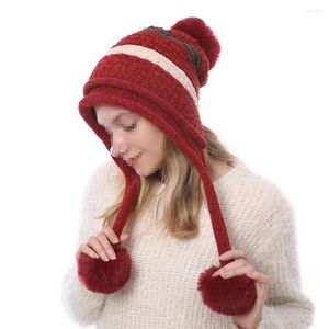 Beralar Erkekler İçin Sıcak Beanie Şapkası Örgü Pom Beanie- Red