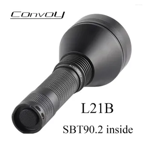 懐中電灯Torches Convoy L21B with SBT90.2 LED 12グループ高強力21700フラッシュトーチライトライトウェイト長距離ランタンキャンプランプ