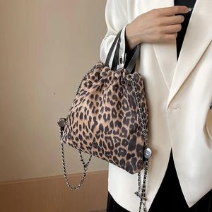 Evening Bags Leopard Print Shoulder For Women 2024 PU Leather Retro Fashion Trend Handbags And Purses Lady Crossbody Bag