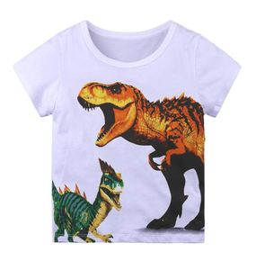 Småbarn spädbarn baby pojkar kläder bomull kort ärm sommar t skjortor o nacke dinosaurie design pojkar topp för 16 år tshirt5655456