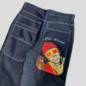 Men's Jeans Vintage Embroidered Hip Hop Goth Streetwear JNCO Y2K Baggy Men High Quality Harajuku Women Casual Wide Leg