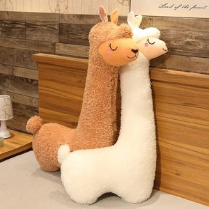 75cm Lovely Alpaca Plush Toy Japanese Soft Stuffed Cute Sheep Llama Animal Dolls Sleep Pillow Home Bed Decor Gift 240131