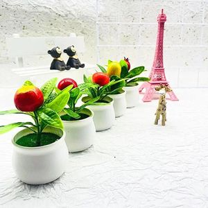 Fiori decorativi Mini piante artificiali Frutta Bonsai Pianta in vaso finta Ornamenti da tavolo Decorazioni per la casa Camera da letto Decorazione del soggiorno
