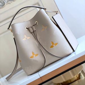 Spegel kvalitet väskor designer tote väska lyx handväska kvinnor neonoe hink väska mode crossbody väska läder läder dragsko axelväska plånböcker 2 storlekar