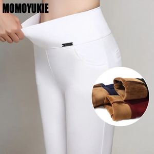 Mulheres inverno quente leggings grossas calças femininas roupas legging das mulheres leggins cintura alta calças magras em outerwear 240202