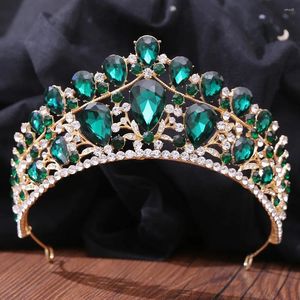 Grampos de cabelo rosa cristal tiaras e coroas para mulheres noiva strass baile diadem coroa tiara acessórios de casamento nupcial jóias