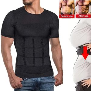 Mäns kroppsformar Män kompressionskjorta undertröja tank toppar träning väst abs buken slim shaper tight formewear