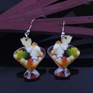 Dangle Earrings 1 Pair Candy Fruits Food Colorful 2014 Cute Lovely Printing Acrylic Design Summer Style For Girls Jewelry