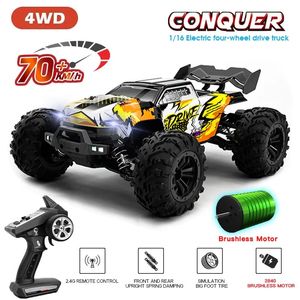 RCカー高速リモートコントロールカーは、LEDヘッドライト4WD KID TOYS 240123を使用したオールテレインの長い持久力の強い衝撃吸収吸収に適応します