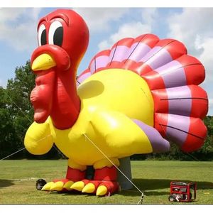 wholesale 5m 16ftH Giant Vivid Inflatable Turkey Inflatable Ostrich Mascot Model Blow Up Animal Balloon For Thanksgiving Decoration