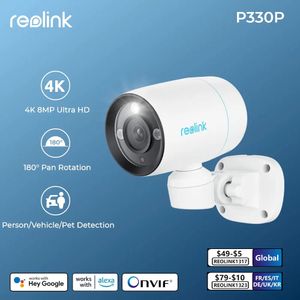 Reolink 4K камера с двойным обзором, PoE, 8 МП, 180 градусов, панорамирование, автоматическое отслеживание, IP-камера безопасности с обнаружением людей/транспортных средств/животных 240126
