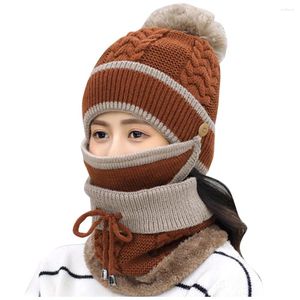 Berretti Cappello antivento per adulti Ciclismo Sci Sciarpa in maglia Set Berretto lavorato a maglia caldo Set maschera Sciarpe per escursionismo invernale