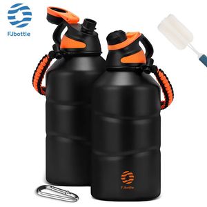 Feijian Thermos Bottle 1.9L stor kapacitet rostfritt stål termisk vattenflaska kall och vakuumkolv med rep gym 240124