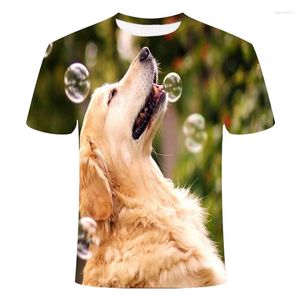 Męskie koszule 2024 Summer 3D T-shirt chłopcy dziewczyny Piękny pies zwierzęcy zabawny nadruk Hip Hop koszulka Child Man / Woman Tshirts Streetwear