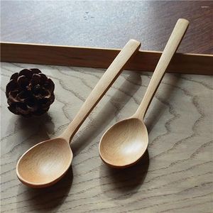 Spoons 1 Pcs Durable Natural Wood Anti-Scald Multifunctional Soup Spoon Chinese Style Simple Teaspoon