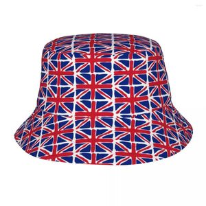 Berets Fashion British Uk Flag Bucket Hats Unisex Lightweight Outdoor Fisherman Cap Spring Headwear