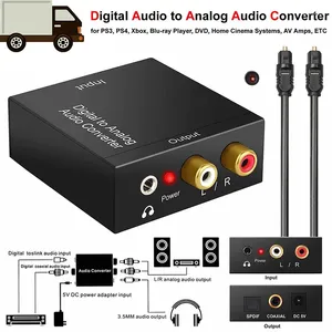 Cabos de computador protable 3.5mm jack coaxial fibra óptica digital para áudio analógico aux rca l/r conversor spdif decodificador amplificador