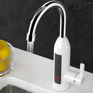 Mutfak muslukları elektrik musluğu 360 ° döndürülebilir anlık ısıtma 3000W anında tanksız su ısıtıcı musluk lavabo banyo